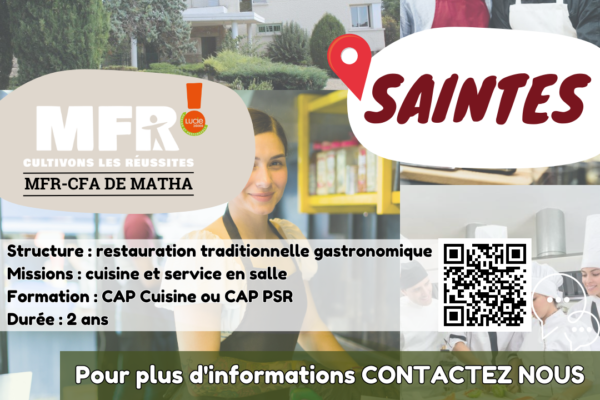 Apprenti(e) CAP cuisine et CAP PSR à Saintes